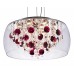 Wine Red Crystal and Glass Large Pendant Light